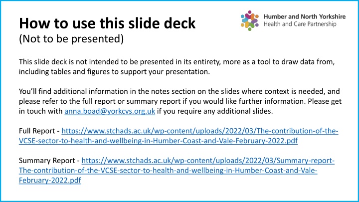 how to use this slide deck not to be presented