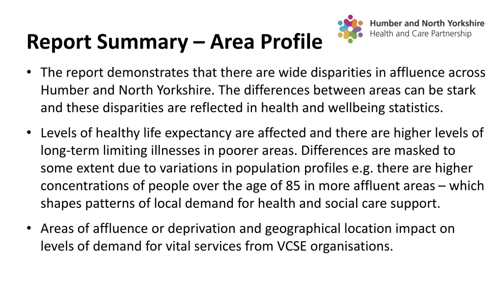 report summary area profile