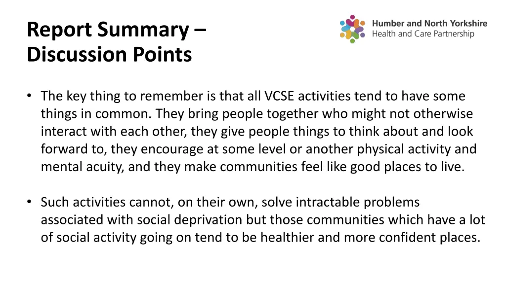 report summary discussion points 2