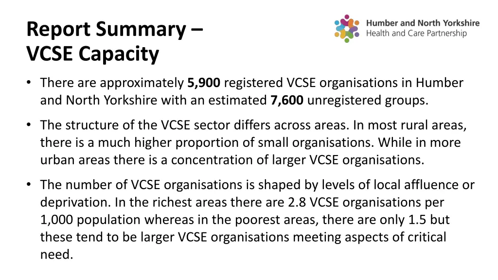 report summary vcse capacity
