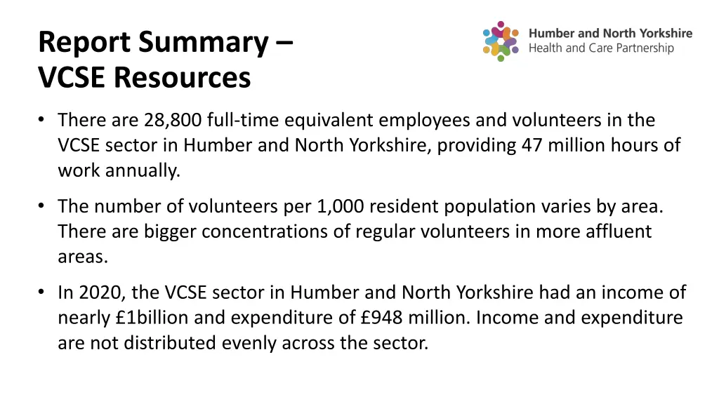 report summary vcse resources