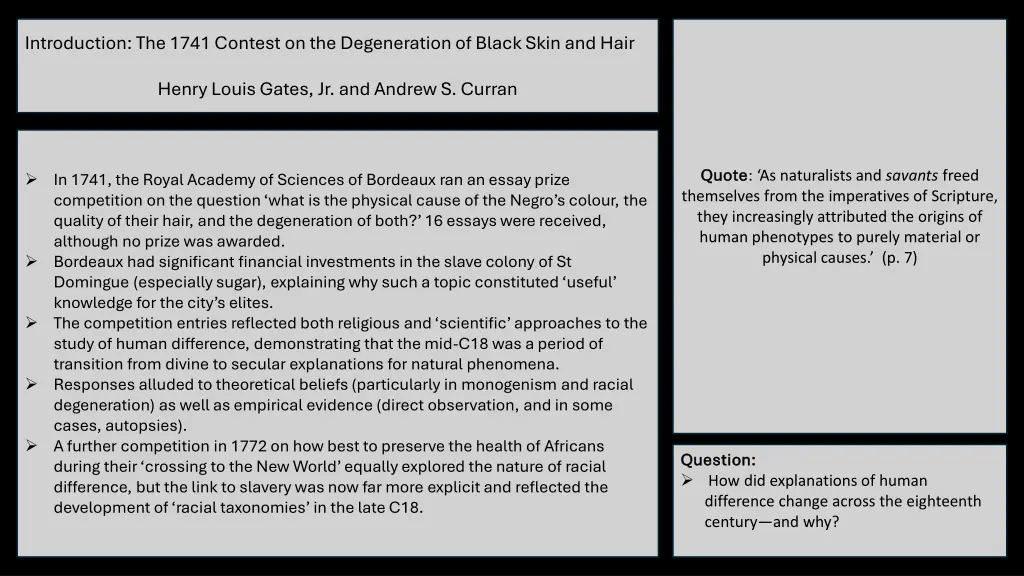 introduction the 1741 contest on the degeneration