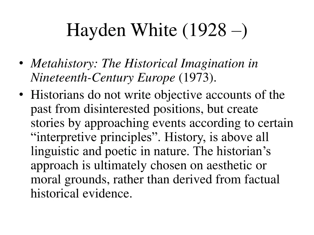 hayden white 1928