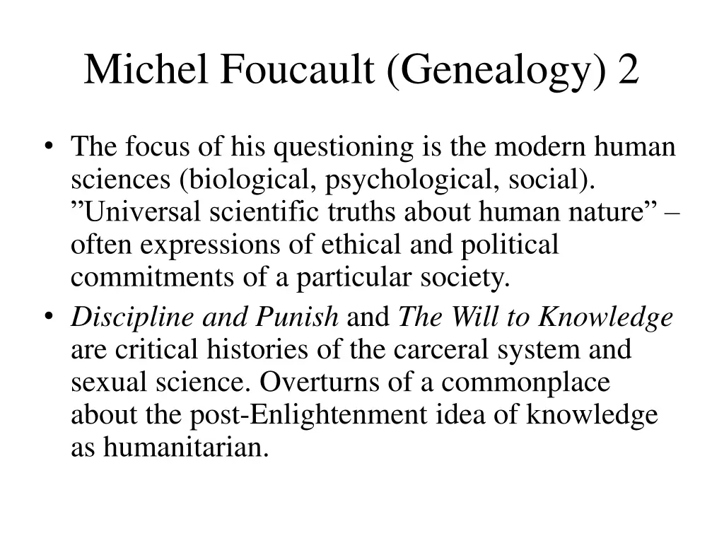 michel foucault genealogy 2