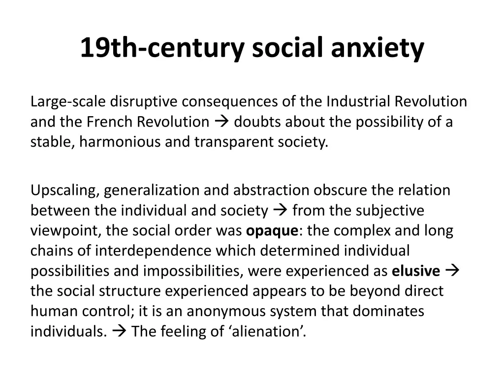 19th century social anxiety