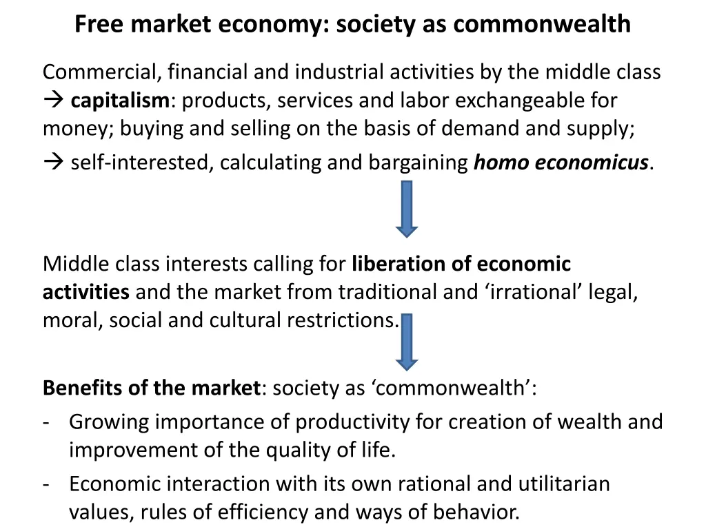 free market economy society as commonwealth