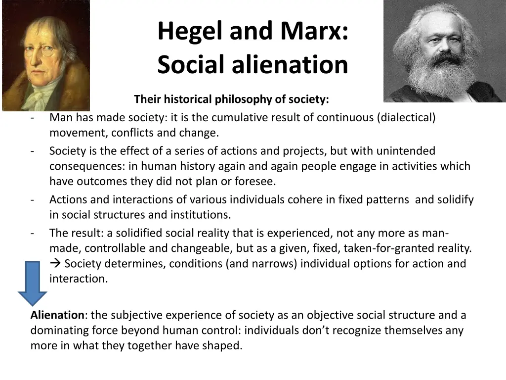hegel and marx social alienation