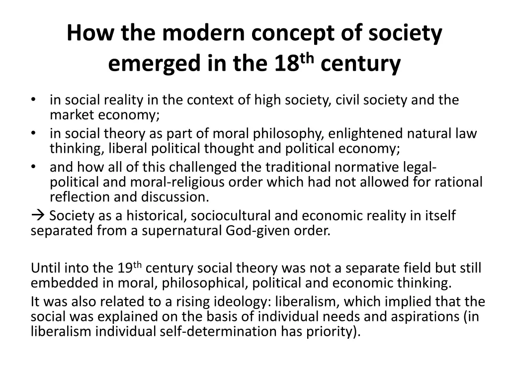 how the modern concept of society emerged