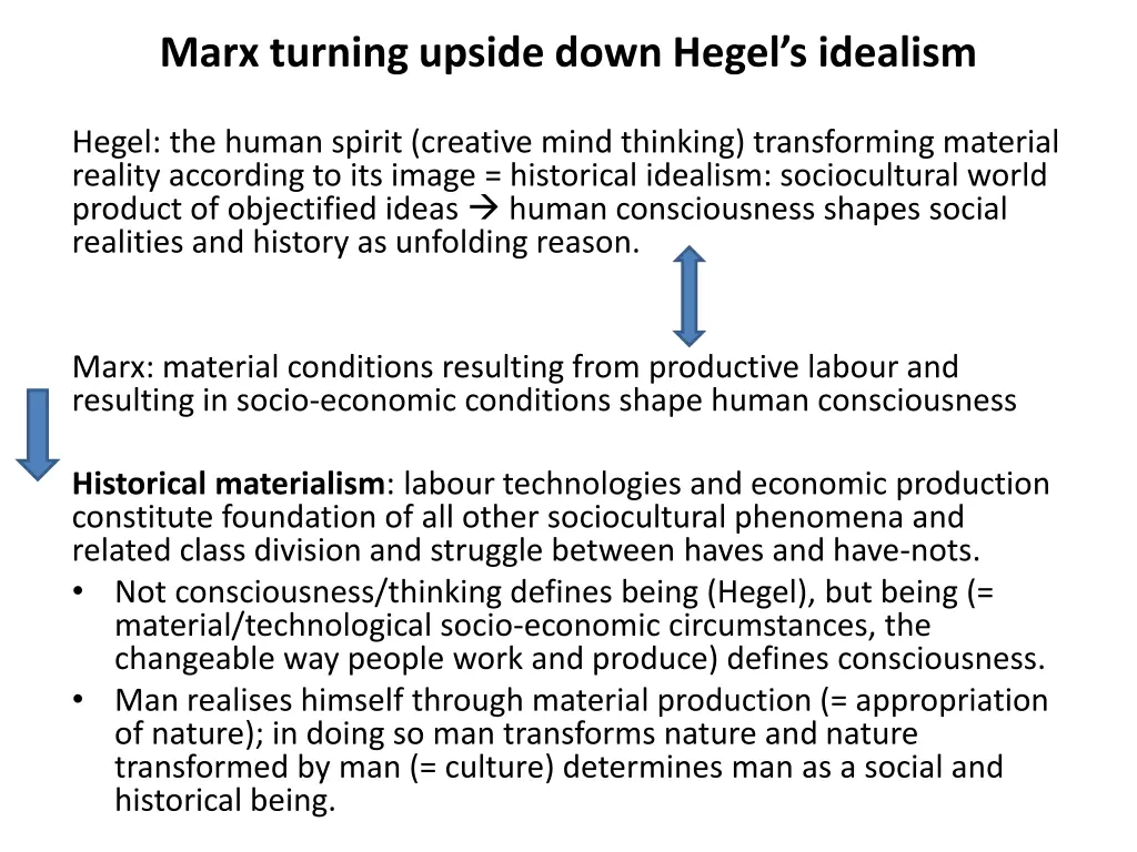 marx turning upside down hegel s idealism