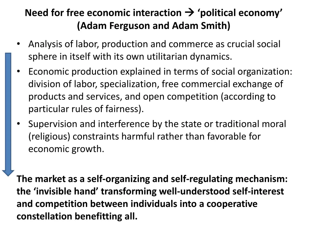 need for free economic interaction adam ferguson