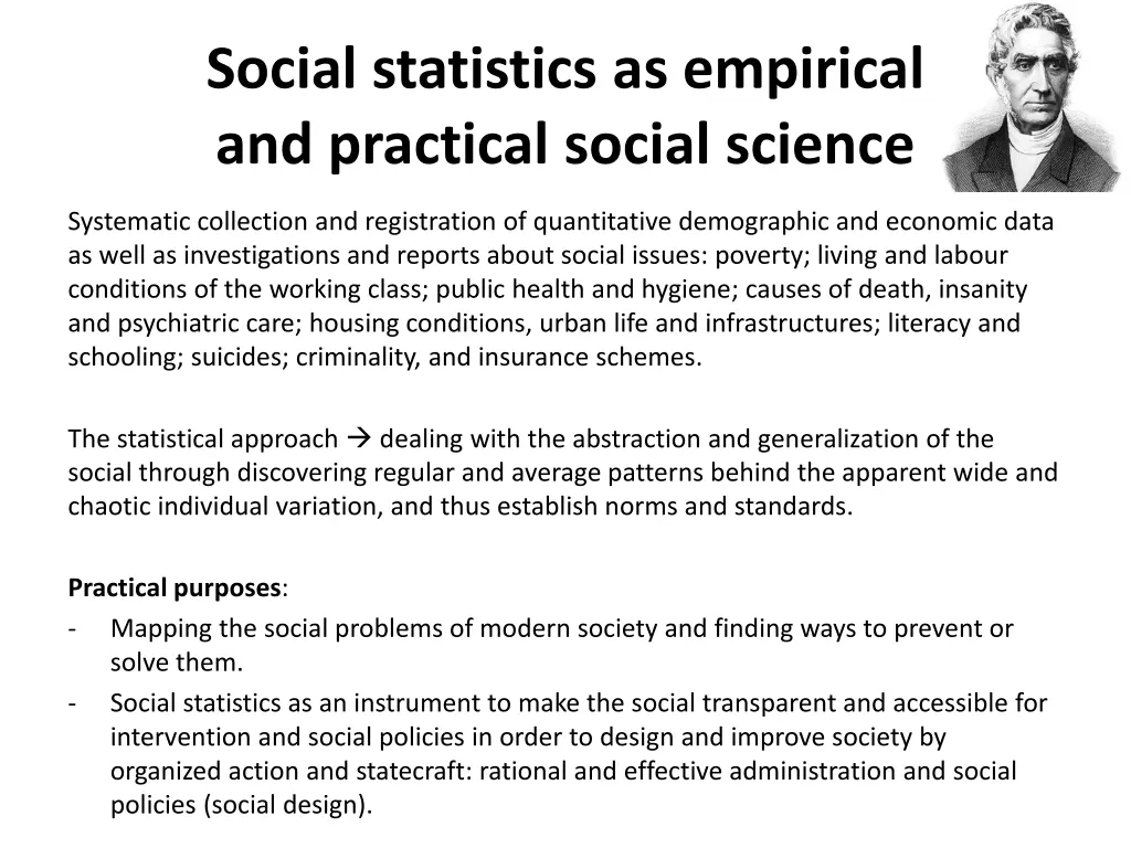 social statistics as empirical and practical