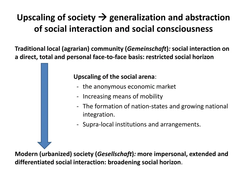 upscaling of society of social interaction
