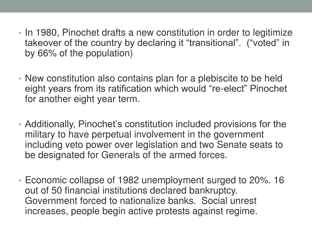 in 1980 pinochet drafts a new constitution