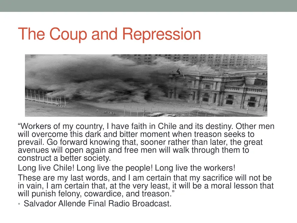 the coup and repression