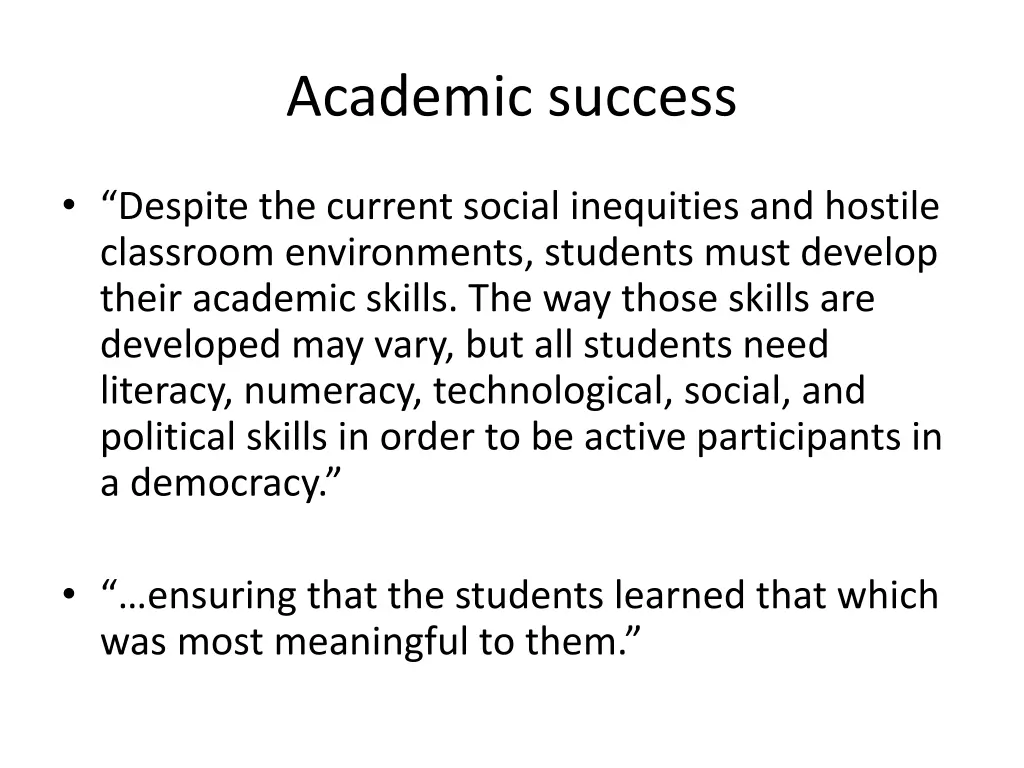 academic success