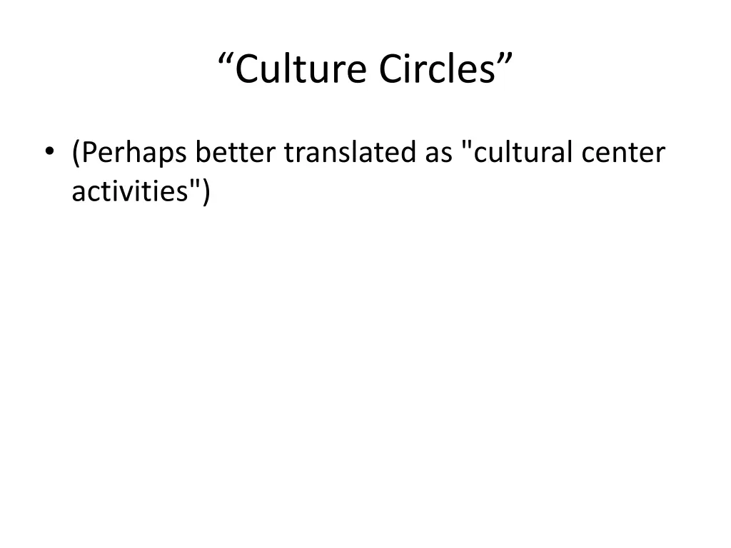culture circles