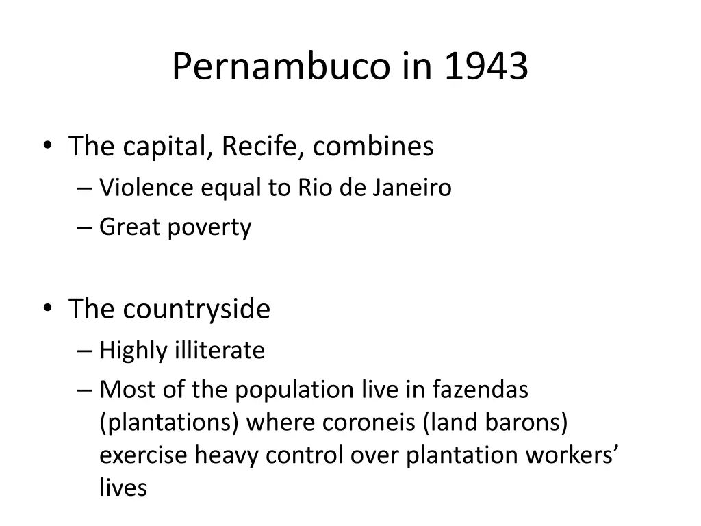 pernambuco in 1943