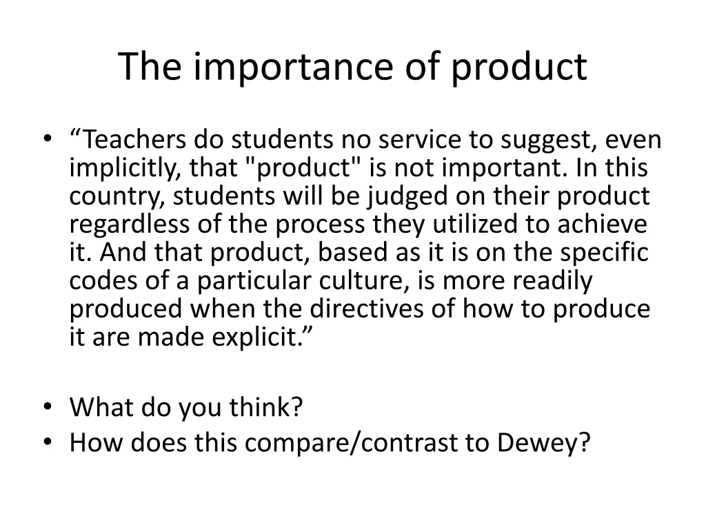 the importance of product 2