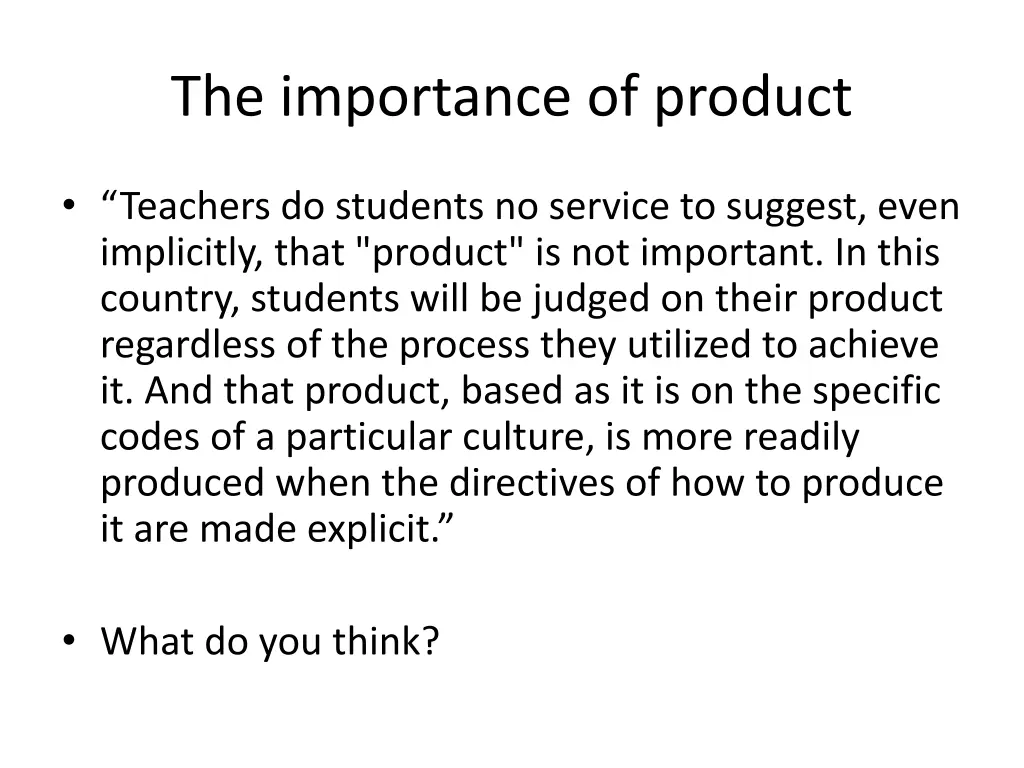 the importance of product