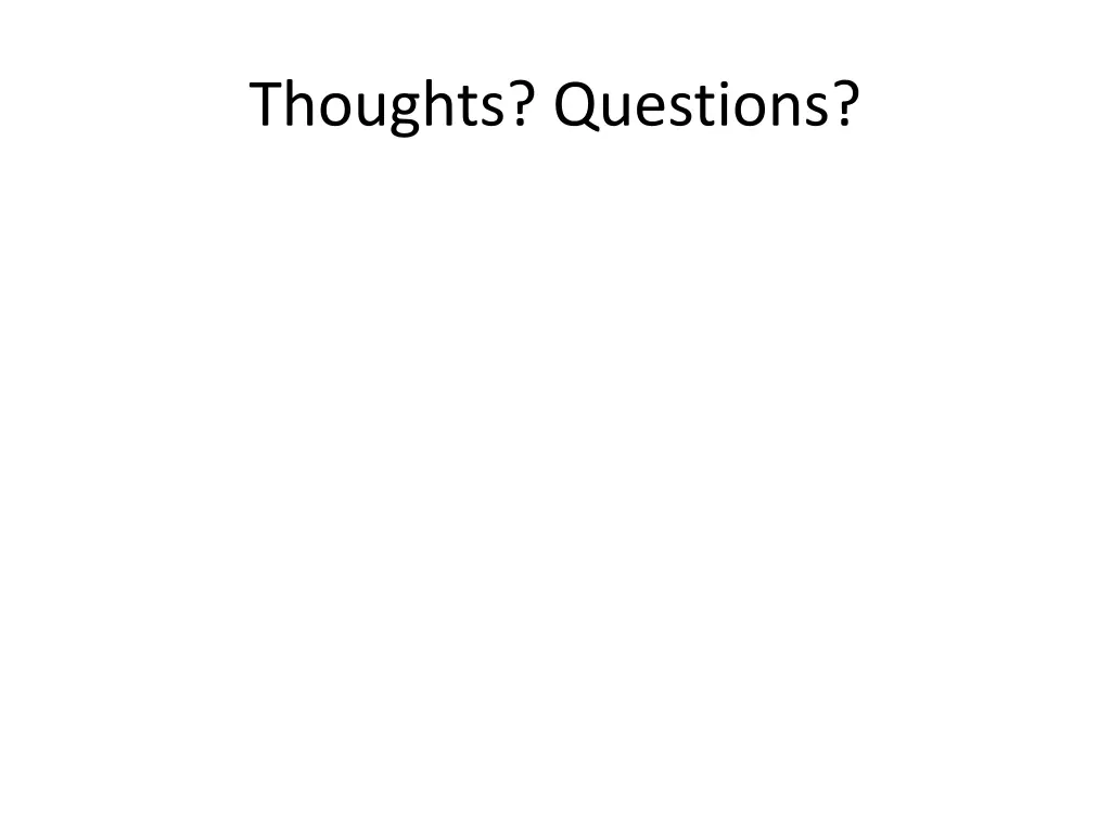 thoughts questions 1