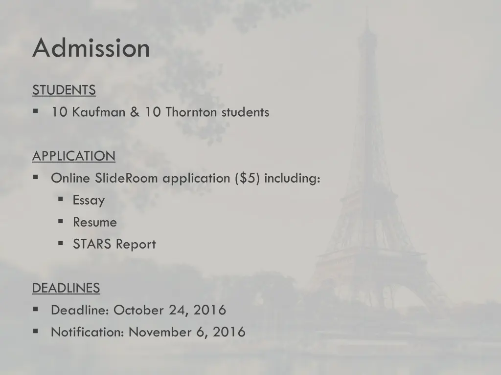 admission
