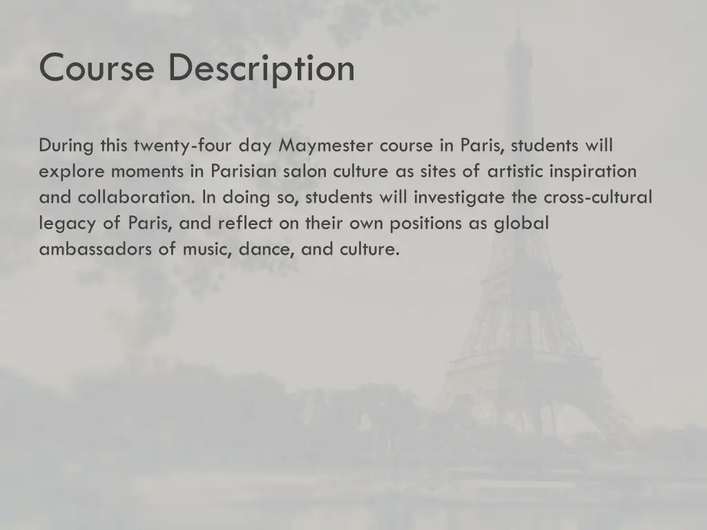 course description