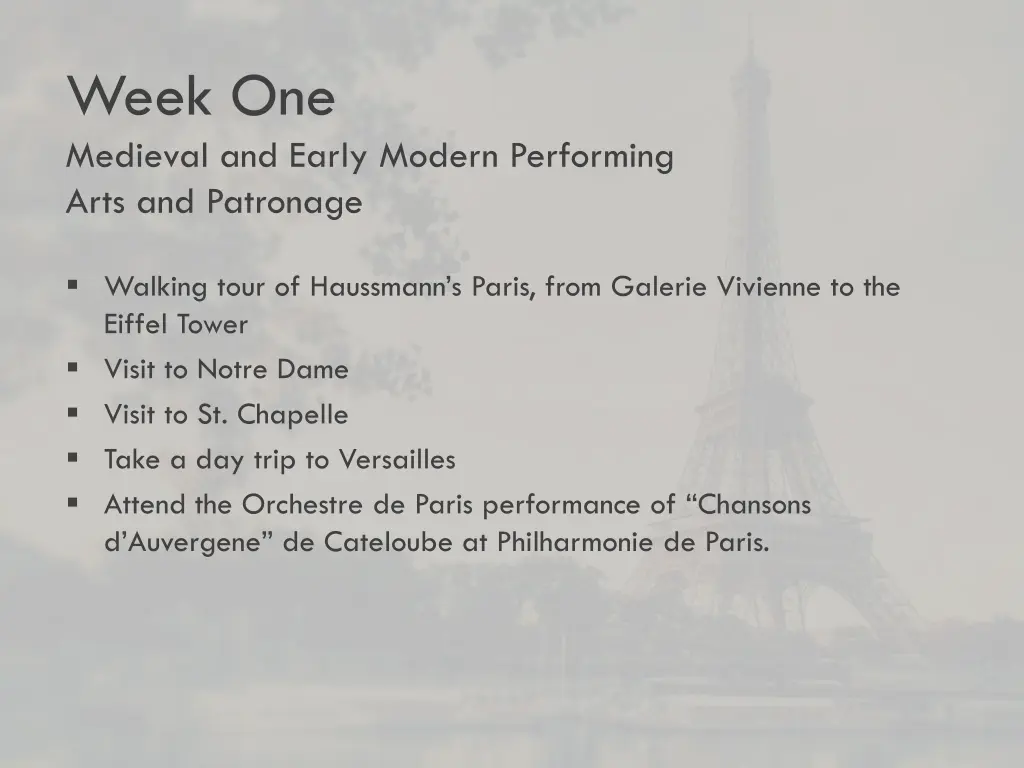 week one medieval and early modern performing