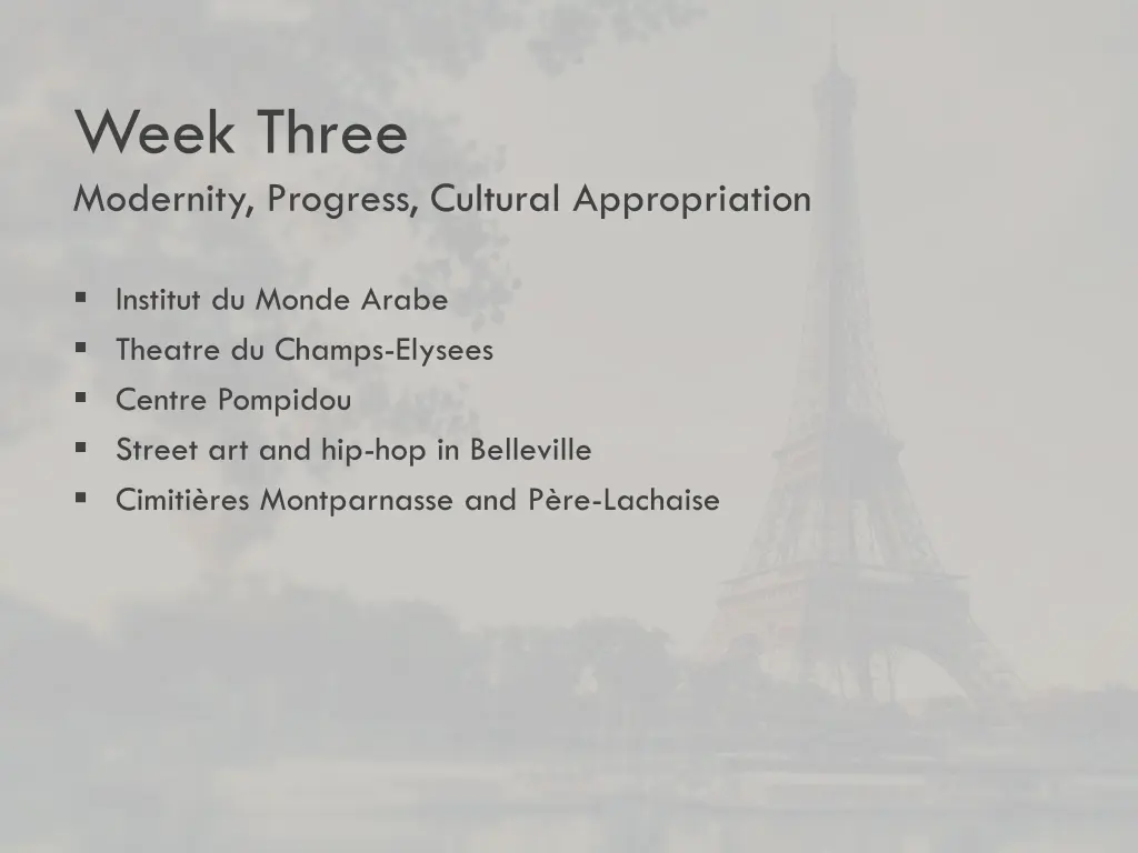 week three modernity progress cultural