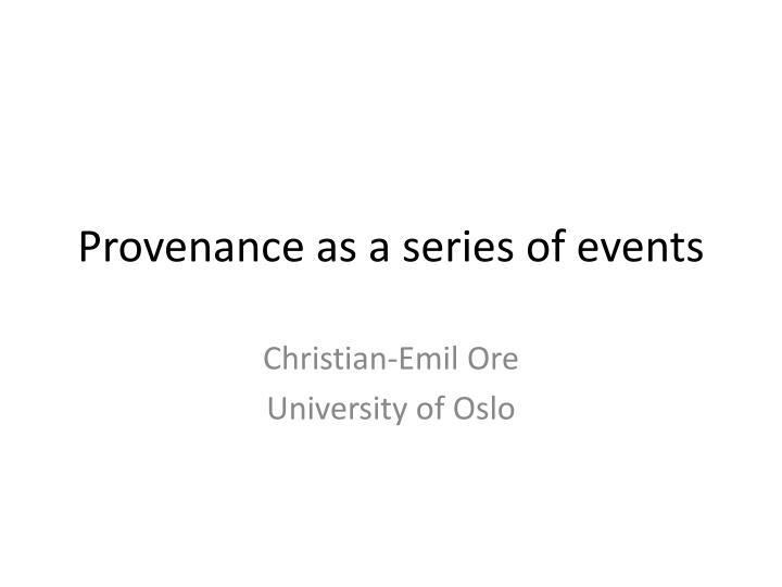 provenance as a series of events