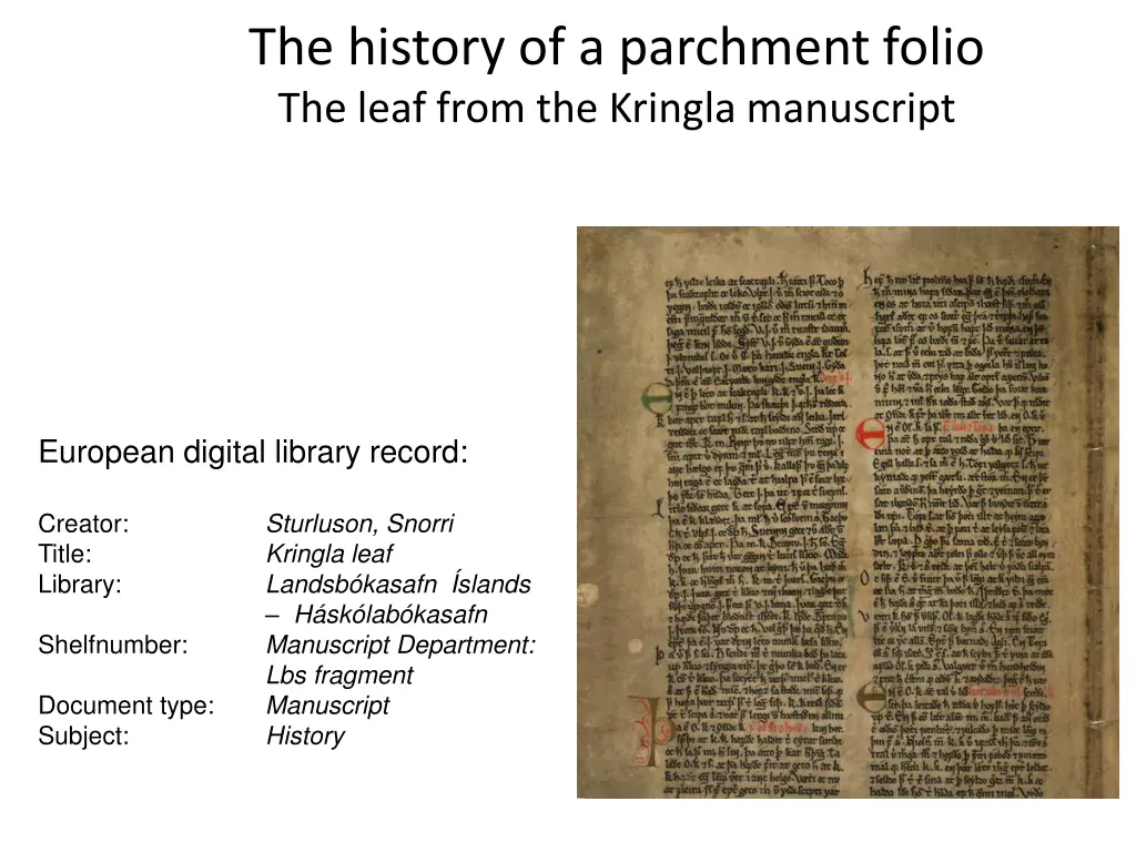 the history of a parchment folio the leaf from