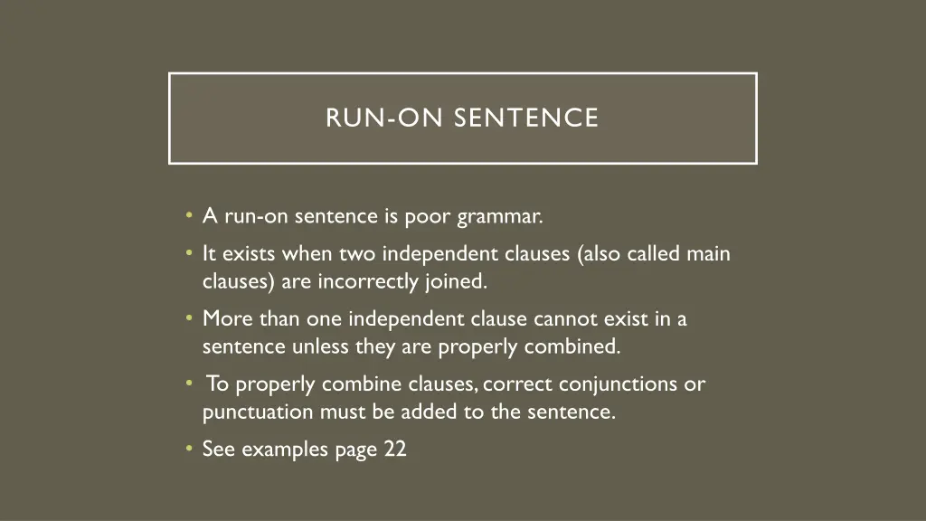 run on sentence