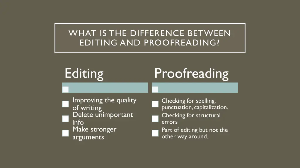 what is the difference between editing