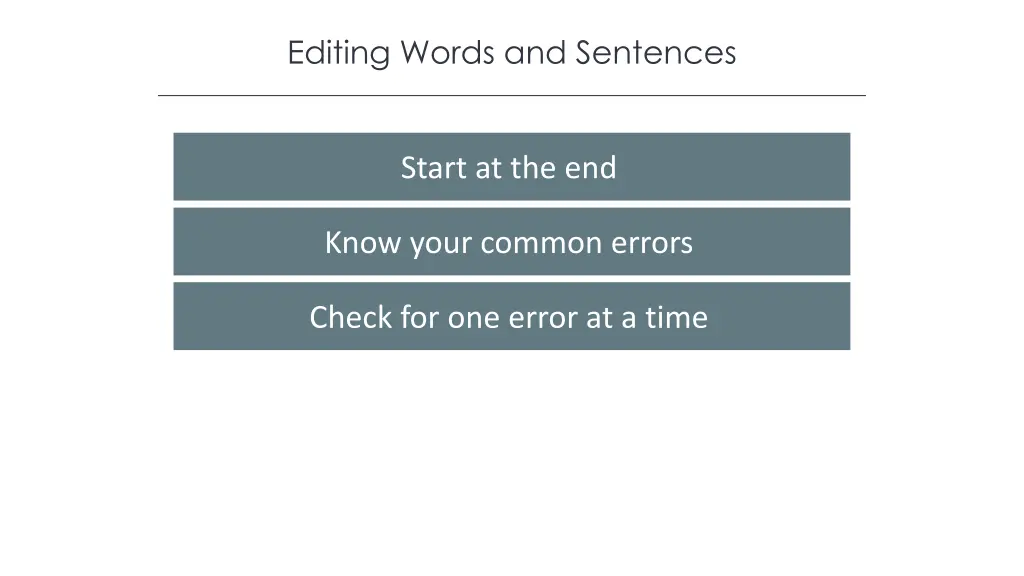 editing words and sentences