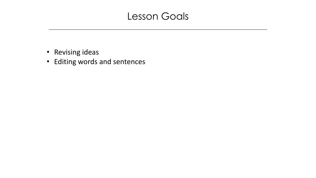lesson goals