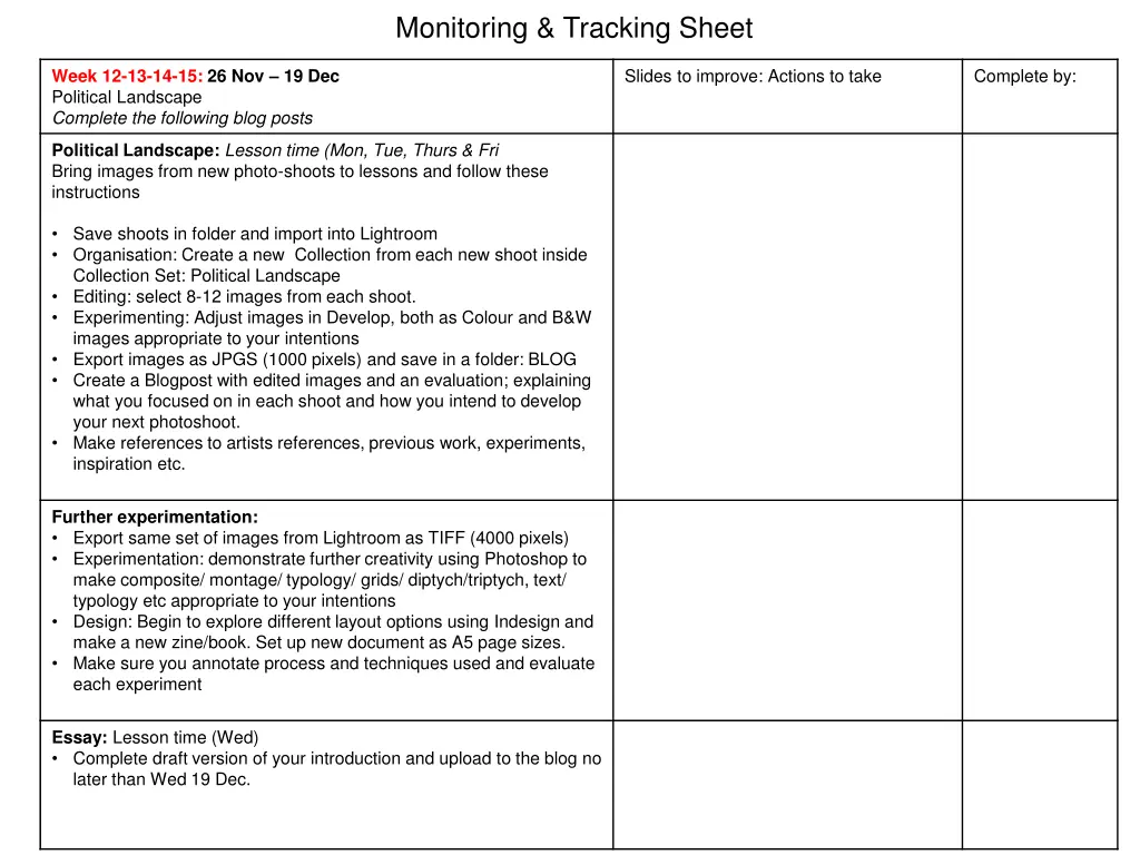 monitoring tracking sheet 2
