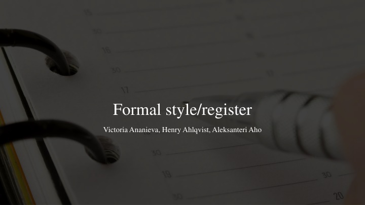 formal style register