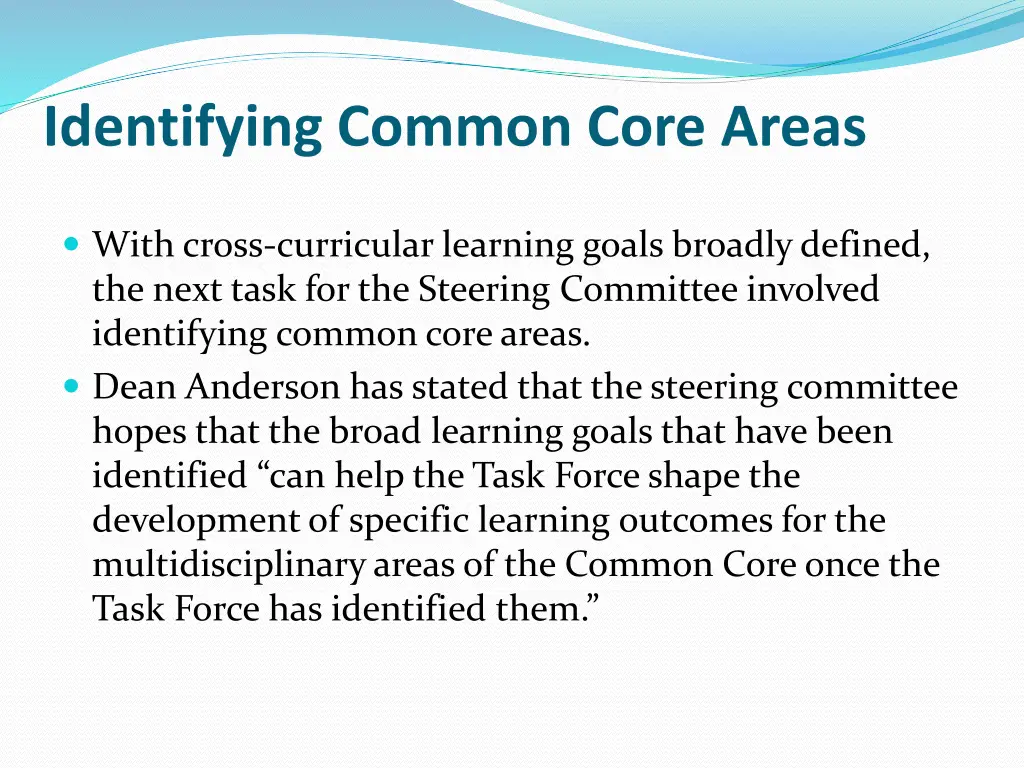 identifying common core areas