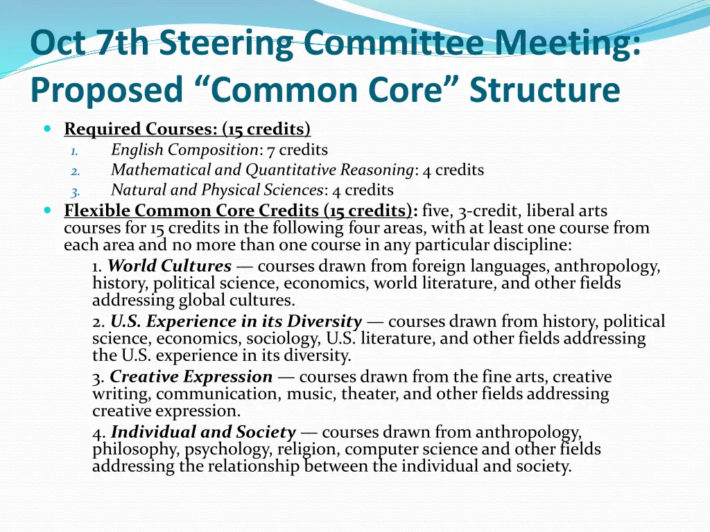 oct 7th steering committee meeting proposed