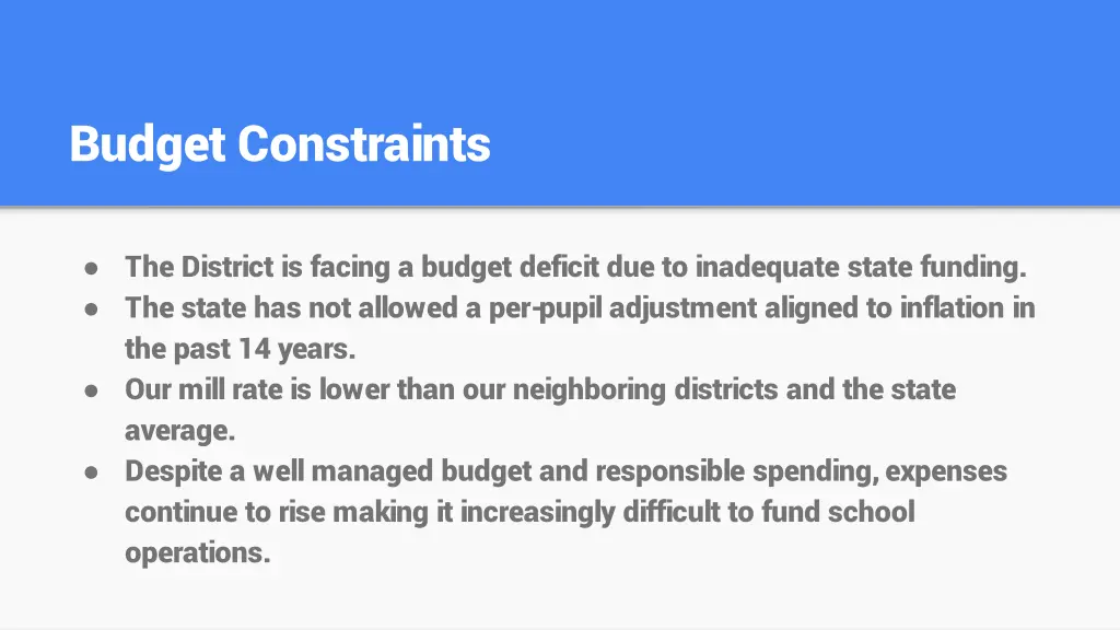 budget constraints
