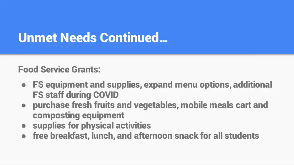 unmet needs continued 1