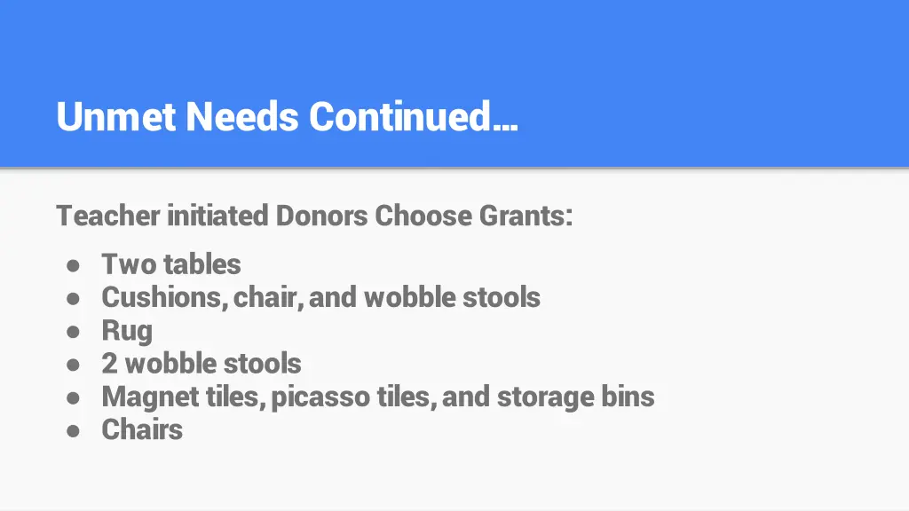 unmet needs continued 7
