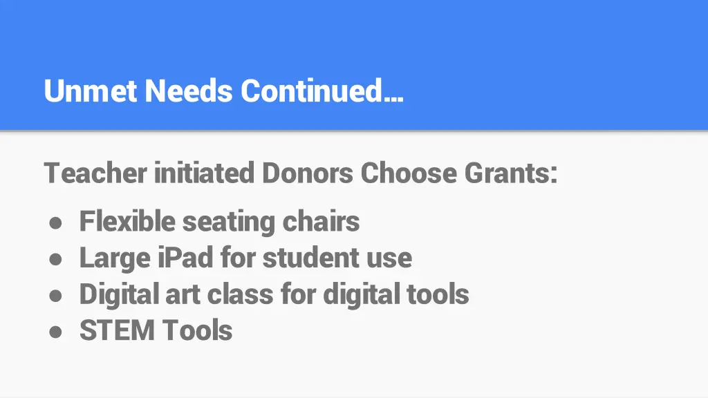 unmet needs continued 8