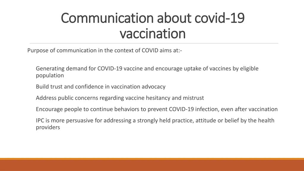 communication about covid communication about