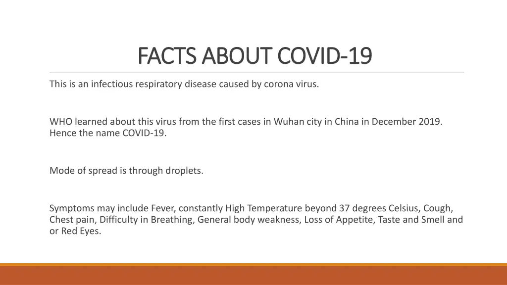 facts about covid facts about covid 19