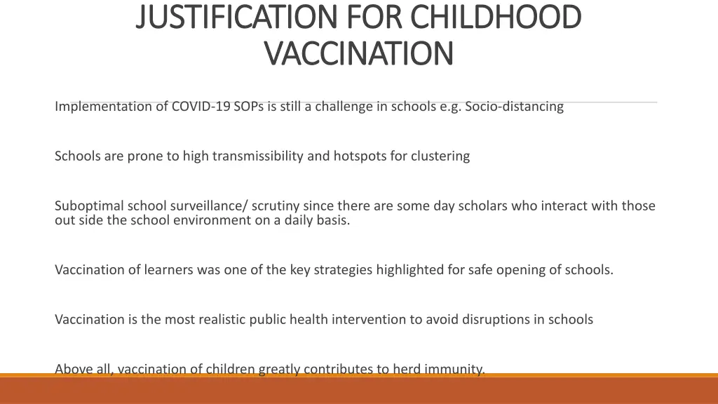 justification for childhood justification
