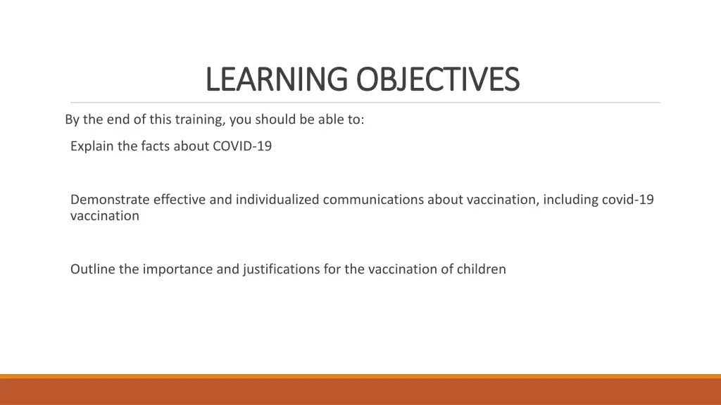 learning objectives learning objectives