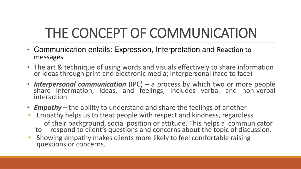 the concept of communication the concept