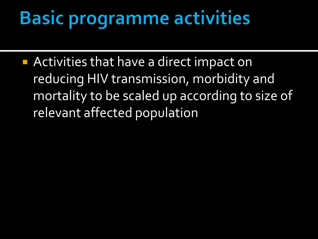 activities that have a direct impact on reducing
