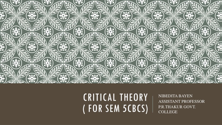 critical theory for sem 5cbcs
