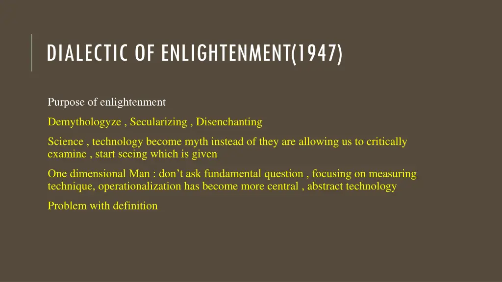 dialectic of enlightenment 1947